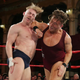 Pete Dunne elbows Tyler Bate during the WWE U.K. Championship Tournament finals in Blackpool in January 2017.